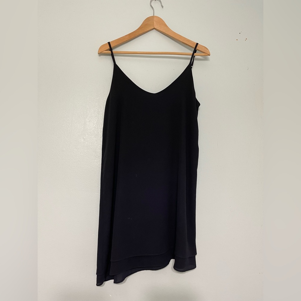 Black mini slip dress